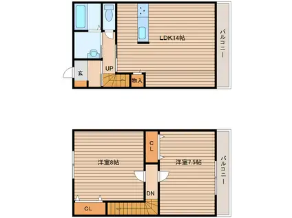 メゾン450(2LDK/1階)の間取り写真