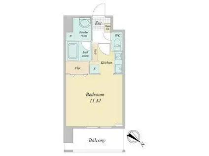 FRENCIA NOIE名駅(ワンルーム/4階)の間取り写真