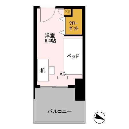 ロイヤルパークスER万代 SHARE万代(ワンルーム/3階)の間取り写真