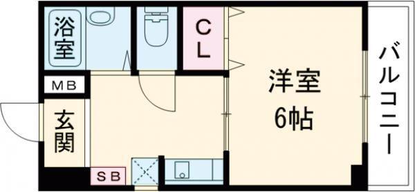 ラ・エソール(1K/3階)の間取り写真