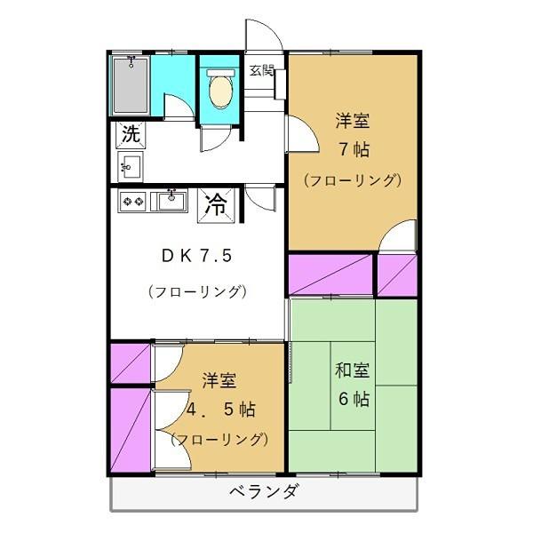 シティハイムフローレンス(3DK/1階)の間取り写真