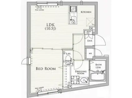COCOCUBE AKABANE(1LDK/4階)の間取り写真