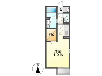 ウィルステージ陶生(ワンルーム/1階)の間取り写真
