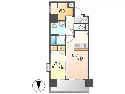 プレサンス錦ラウム(1LDK/3階)の間取り写真