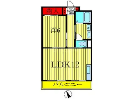 山口マンション(1LDK/1階)の間取り写真