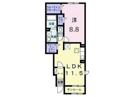 クレストールIII A(1LDK/1階)の間取り写真