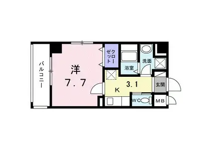 アーバン アイランド・ウエスト(1K/3階)の間取り写真