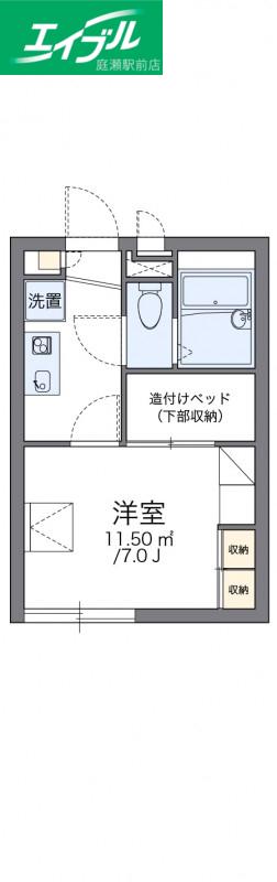 レオパレスグランドゥール横井上(1K/2階)の間取り写真