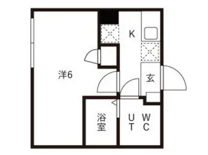 アイリス渋谷(1K/2階)の間取り写真