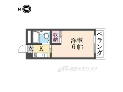 ライトオブフルタニ(1K/3階)の間取り写真