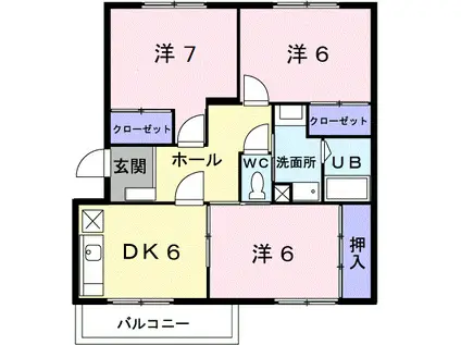 メゾン名草(3DK/1階)の間取り写真