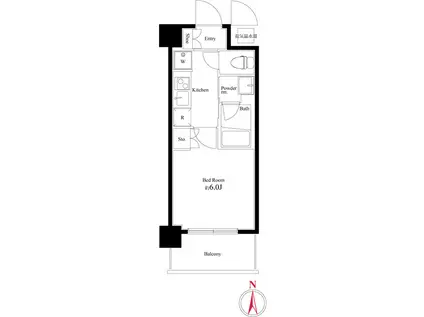 ハーモニーレジデンス武蔵小杉(1K/3階)の間取り写真