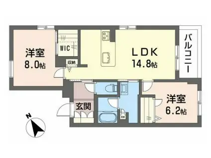 新清館III(2LDK/3階)の間取り写真