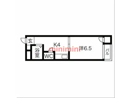 ダンディーA(1K/2階)の間取り写真