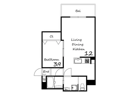 リブレメゾン東三国I(1LDK/1階)の間取り写真