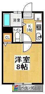 ハイツエトワールC(1K/1階)の間取り写真