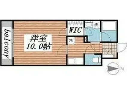 ドルフ・TS(1K/4階)の間取り写真