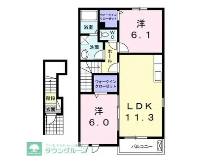 SOL SUBIR II(2LDK/2階)の間取り写真
