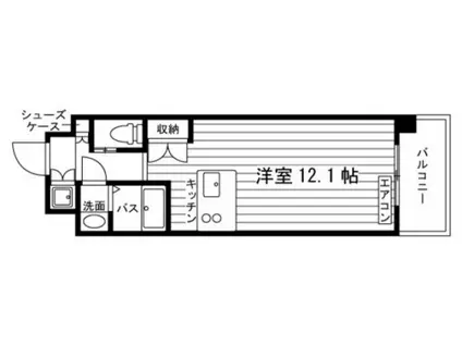 フォレスタ川崎医大西(ワンルーム/1階)の間取り写真