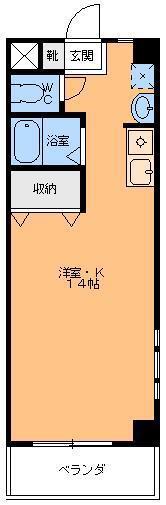 グランアルブル神田(ワンルーム/4階)の間取り写真