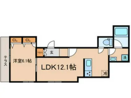 東京メトロ丸ノ内線 南阿佐ケ谷駅 徒歩8分 2階建 築1年(2LDK/1階)の間取り写真