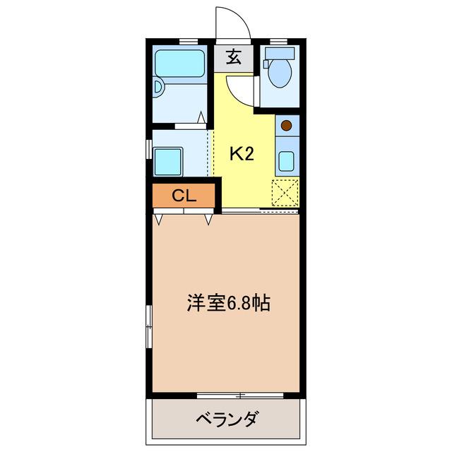 アンデルセンIII(1K/2階)の間取り写真