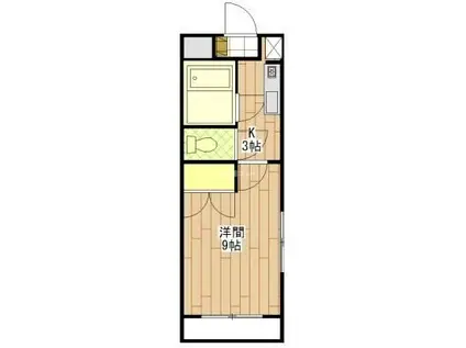 リュバン ヴェール(1K/2階)の間取り写真