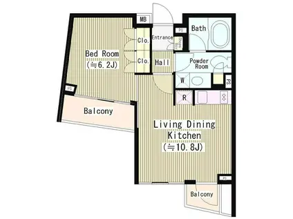 ル・シヤージュ神宮前(1LDK/4階)の間取り写真