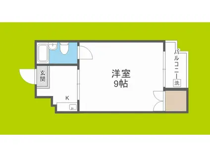 リアライズ湯里(1K/4階)の間取り写真