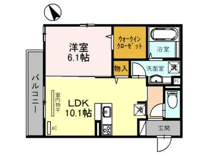 ST.ISLAND II(1LDK/1階)の間取り写真