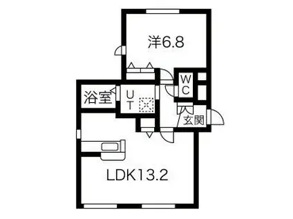 シェソワ332(1LDK/1階)の間取り写真