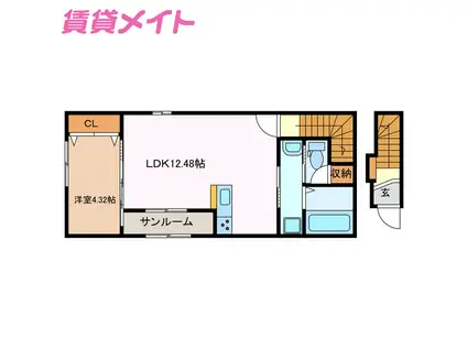 LEBOIS桑名 II(1LDK/2階)の間取り写真