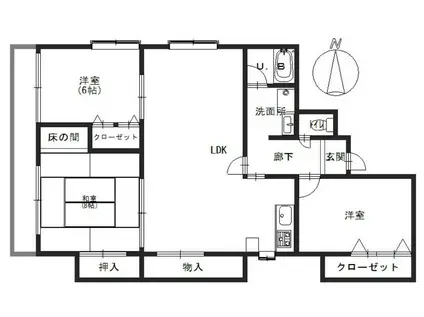 SKエクシード照ヶ丘(3LDK/6階)の間取り写真