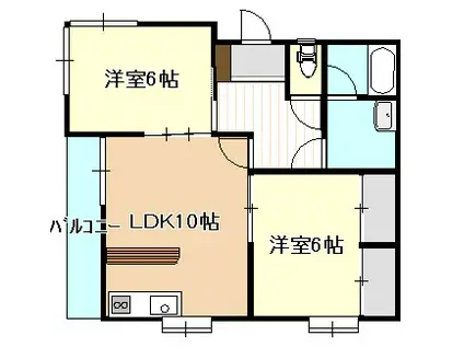 ハイツ青山(2LDK/1階)の間取り写真