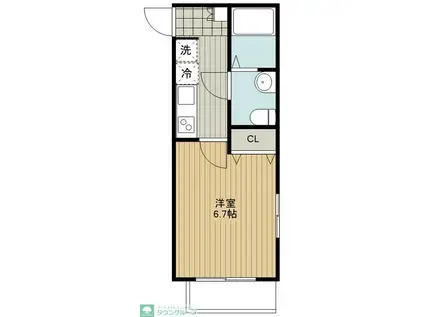 APILA(1K/1階)の間取り写真