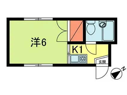 新高円寺ハイツ(1K/1階)の間取り写真