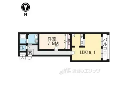 東医ビル(1LDK/2階)の間取り写真