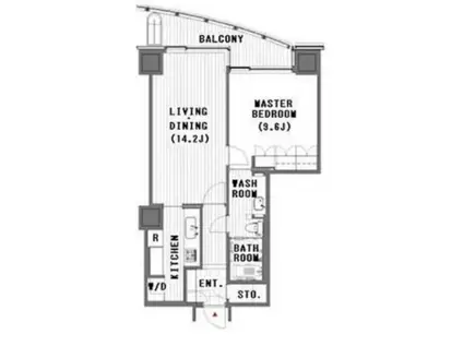 愛宕グリーンヒルズフォレストタワー(1LDK/25階)の間取り写真