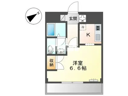 メゾン・ラクウショウ(1K/2階)の間取り写真