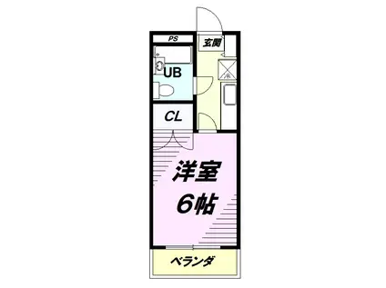 ロイヤルハイツ堀之内(1K/1階)の間取り写真