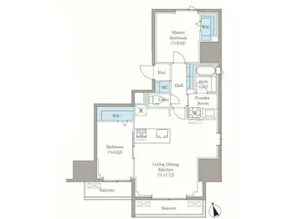 VISTA西早稲田(2LDK/7階)の間取り写真