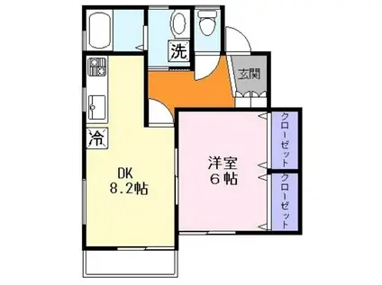 A&Rアネックス(1DK/2階)の間取り写真