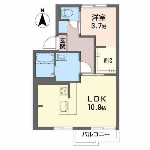 ユートピアレジデンス(1LDK/2階)の間取り写真