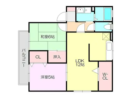 COURT以和貴1(2LDK/2階)の間取り写真