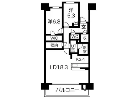 レ・ジェイド新金岡パークフィールズ(2LDK/9階)の間取り写真