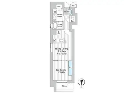 シヤンヴィヴラン(1LDK/4階)の間取り写真