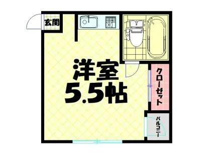 メゾン泉尾(ワンルーム/4階)の間取り写真