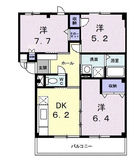 ファインレジデンスKN(3DK/3階)の間取り写真
