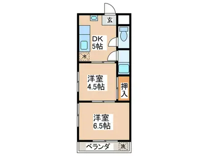 西東ハイツ南野(2DK/2階)の間取り写真