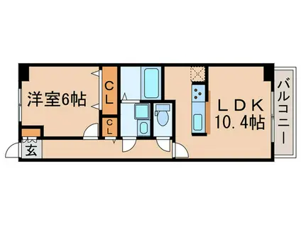 サンライズ ガーデン(1LDK/6階)の間取り写真